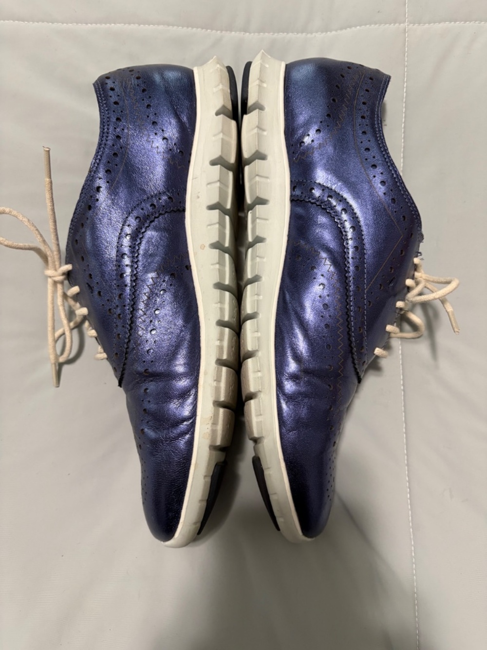 Cole Haan ZERØGRAND Metallic Blue Wingtip Oxfords Women’s 8.5 B - Picture 2 of 9
